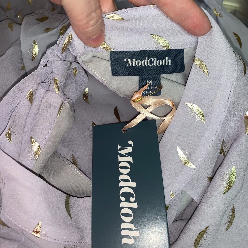 Adorable NWT ModCloth Chiffon You Mock Neck Dress - Picture 6 of 9